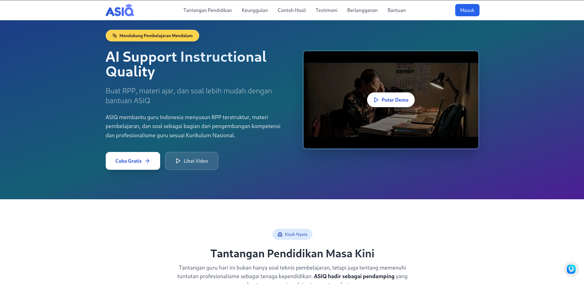Screenshot project ASIQ.id