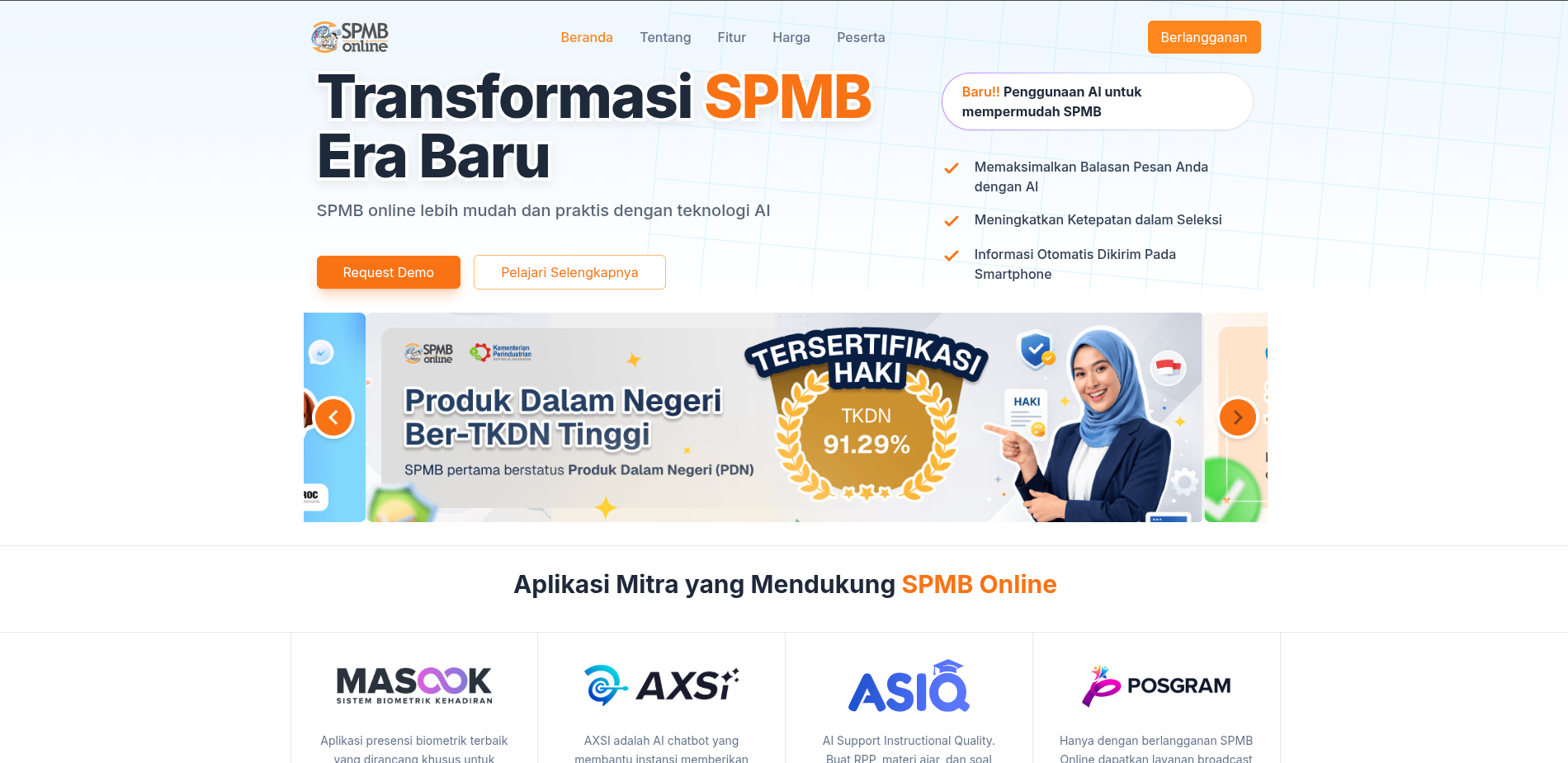 Screenshot project SPMB.id